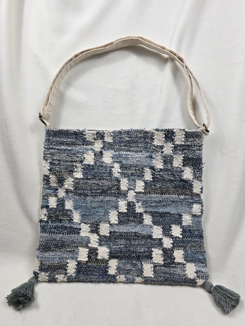 NEW Lovestitch Blue White Patterned Cotton Shoulder Bag Cross Body Boho Tapestry